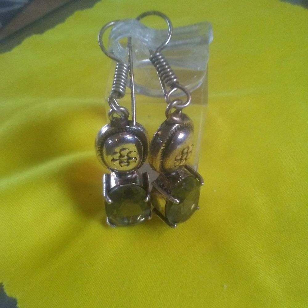 Vintage Peridot Sterling Silver Earrings